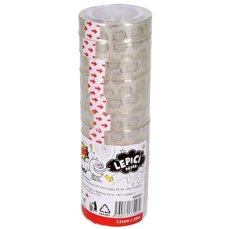 12x lepicí páska 20 m x 12 mm, průhledná