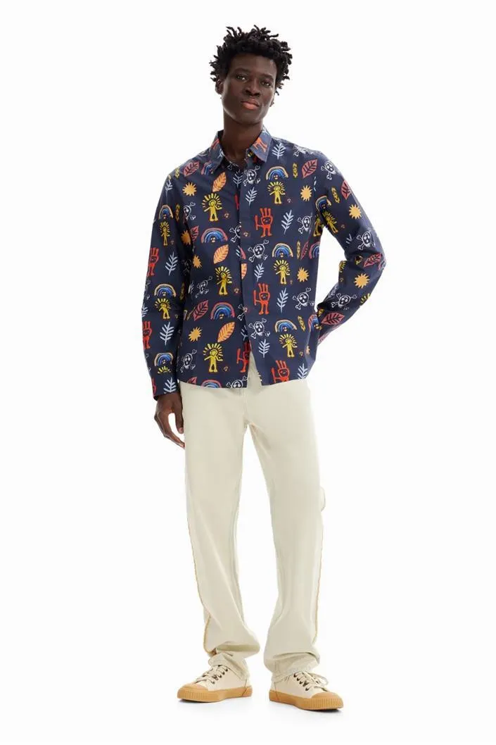 košile Desigual Ralph navy