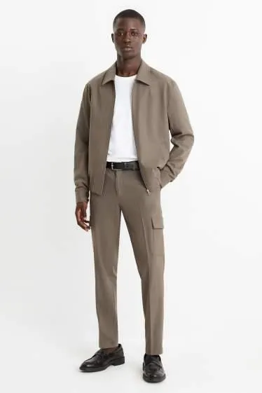 Oblekové flanelové kalhoty - slim fit - Flex