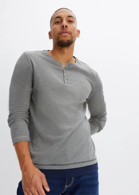 Triko ve vzhledu 2v1 z organické bavlny, dlouhý rukáv