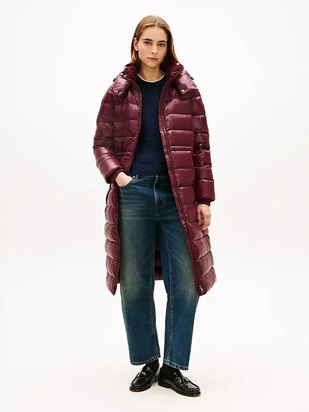 Shiny Down Longline Puffer Coat
