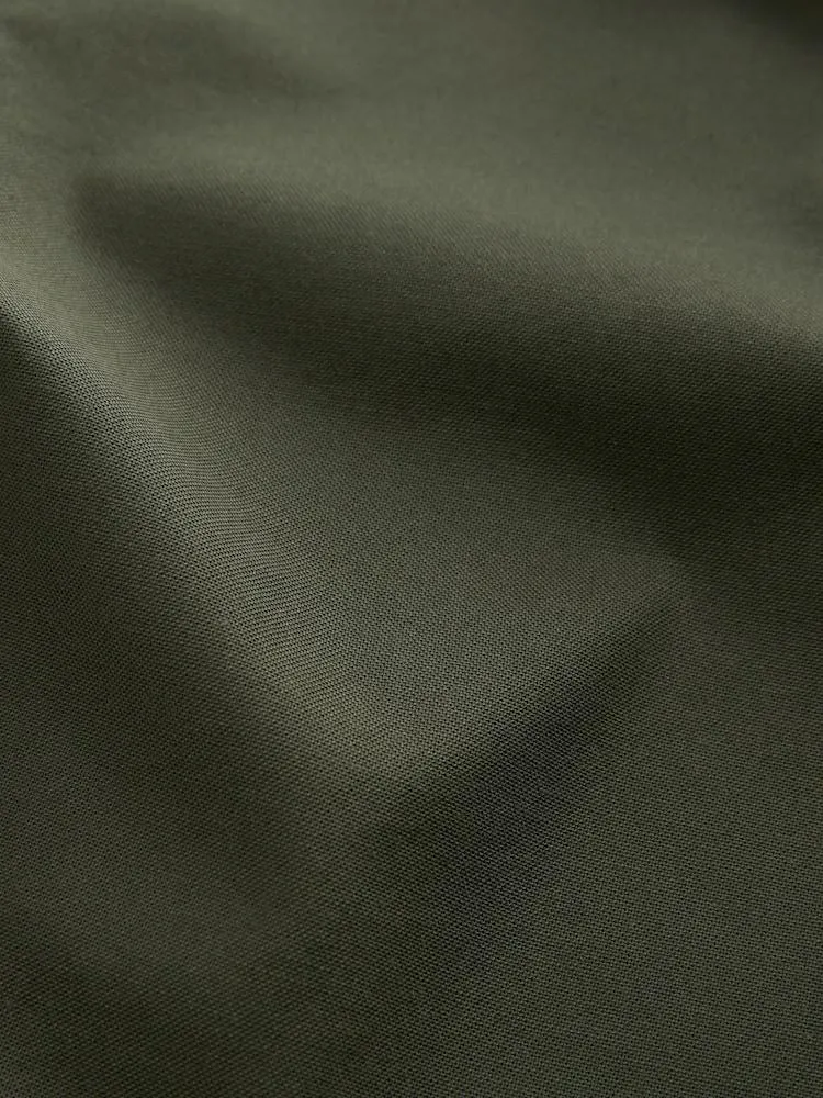 Khaki zelená - Strečová oxfordská košile s dlouhým rukávem