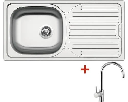 Nerezový dřez s baterií Sinks CLASSIC 860 +VITALIA 435 x 860 mm CL8605VVICL