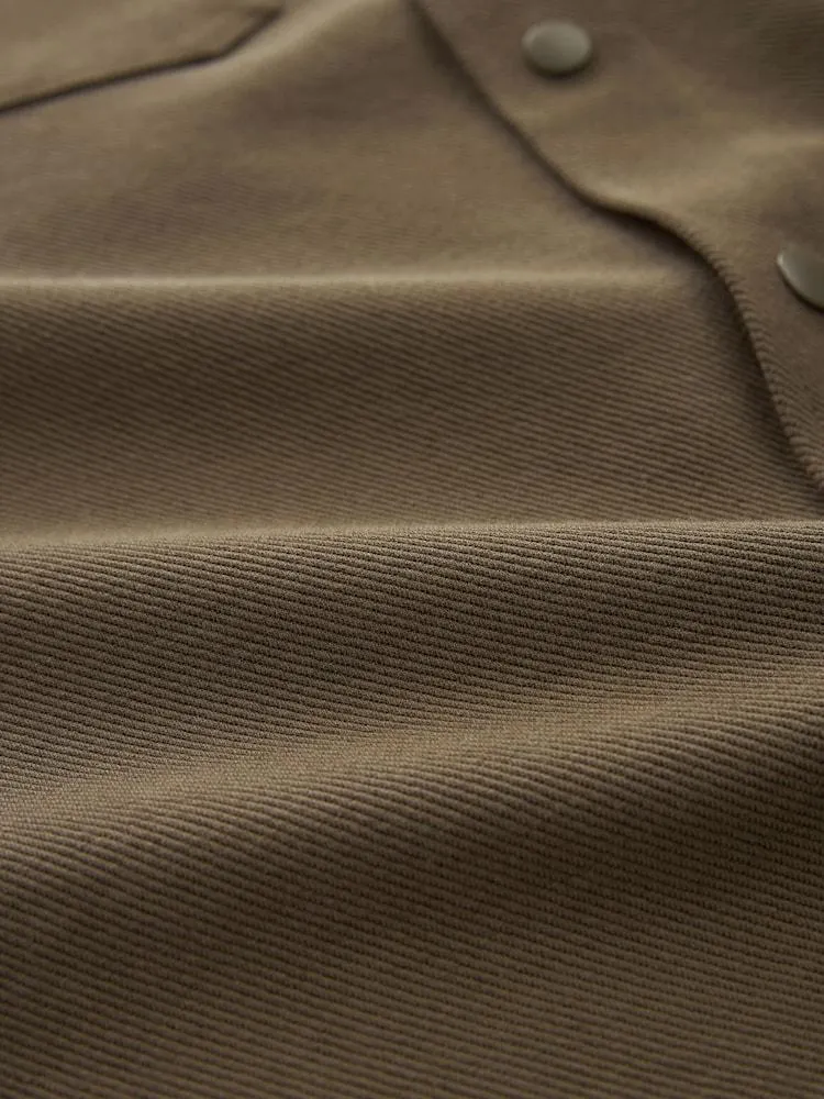 Hnědá - Žerzejová keprová Lehká bunda na patentky