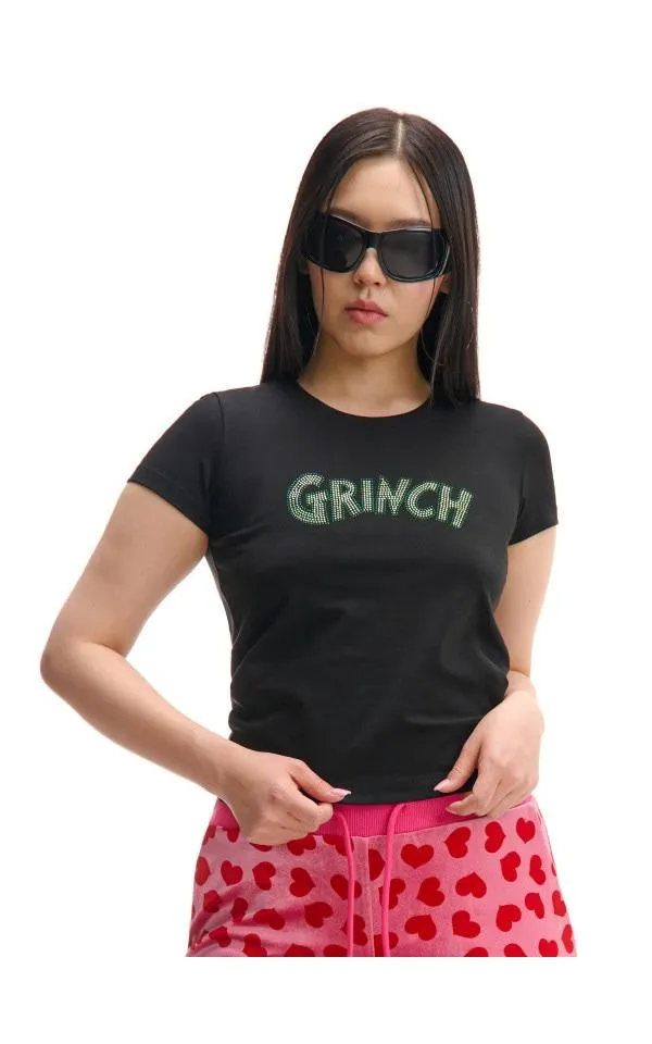 Vánoční černé tričko Grinch