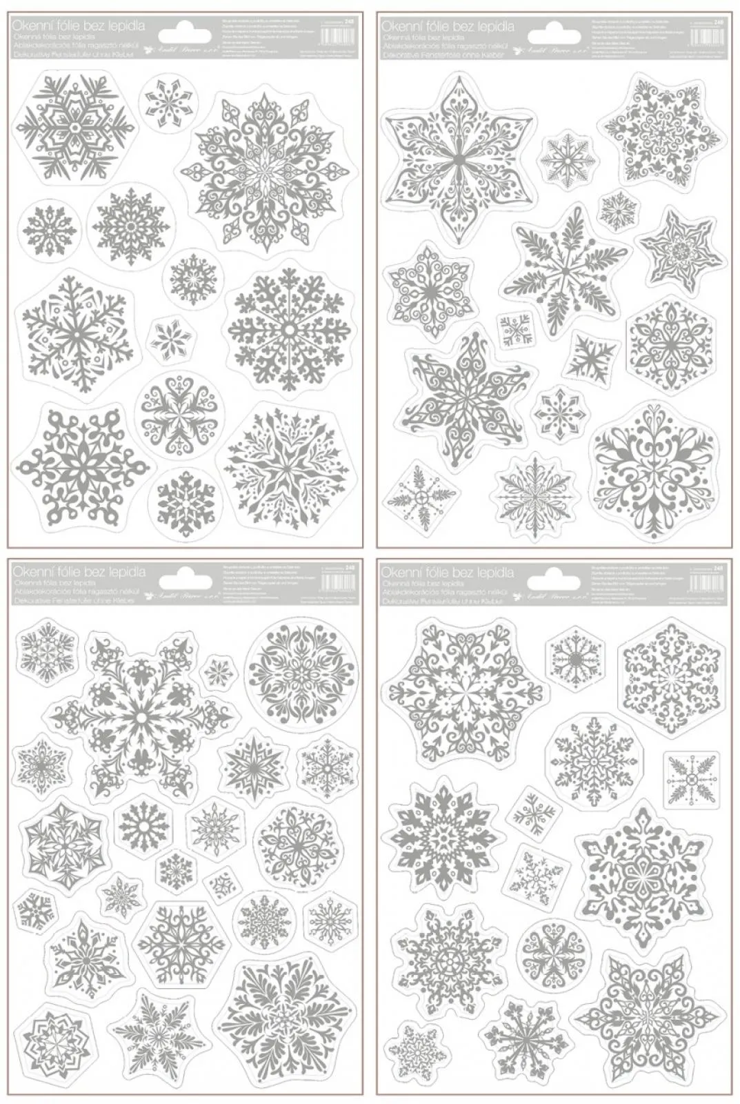 Okenní fólie stříbrné vločky 30 x 20 cm
