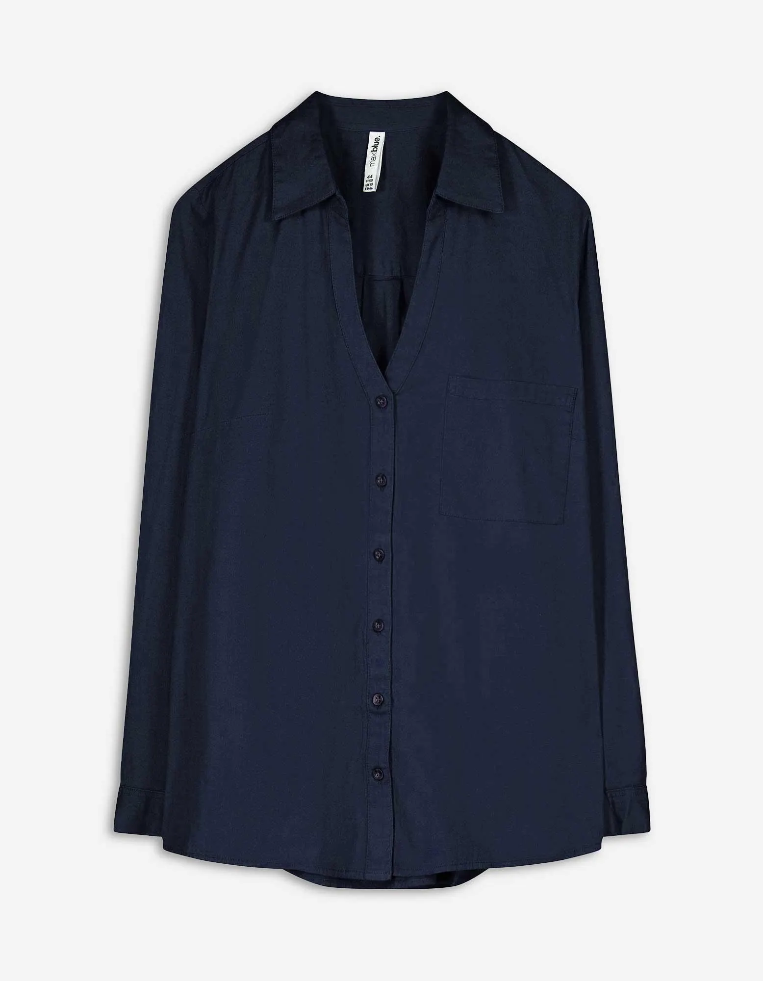 Košilová halenka - Serafino výstřih - tmave modra