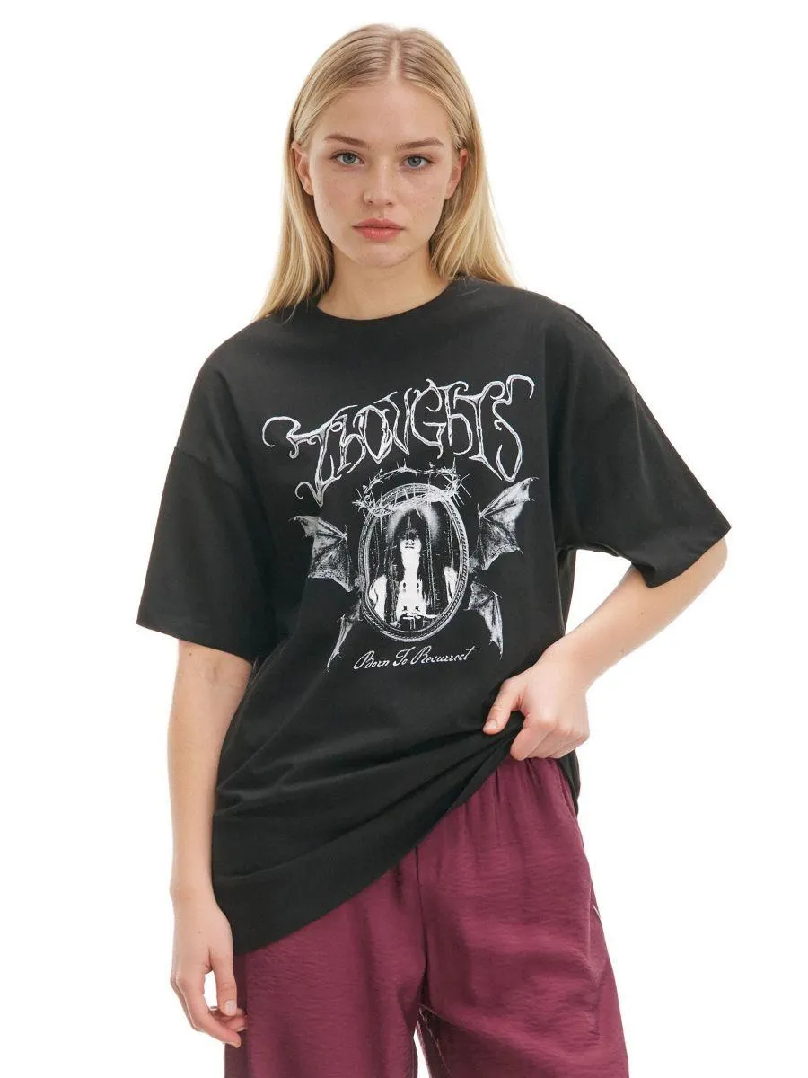 Černé tričko s potiskem