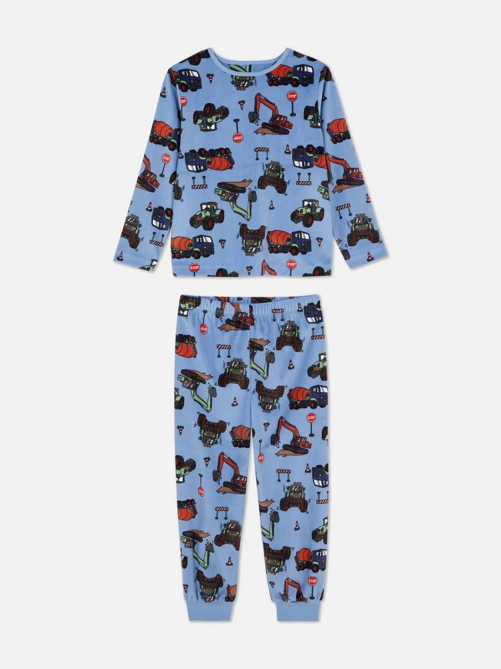 1,5–8 let | Měkké dlouhé pyžamo s potiskem náklaďáků