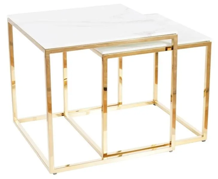 GLORIA sada 2 ks konferenčních stolků, efekt mramoru