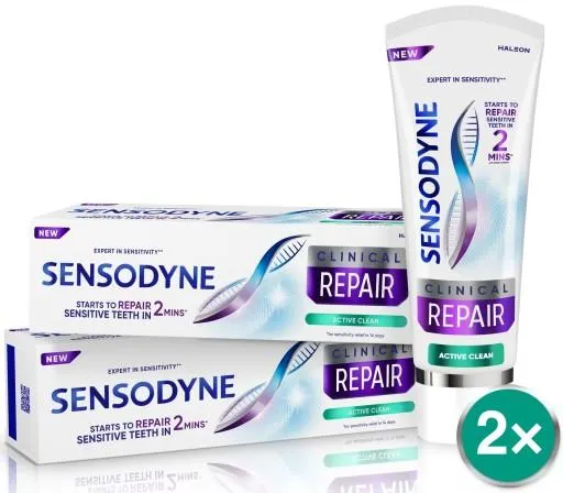 Sensodyne Clinical Repair Active Clean zubní pasta 2× 75 ml