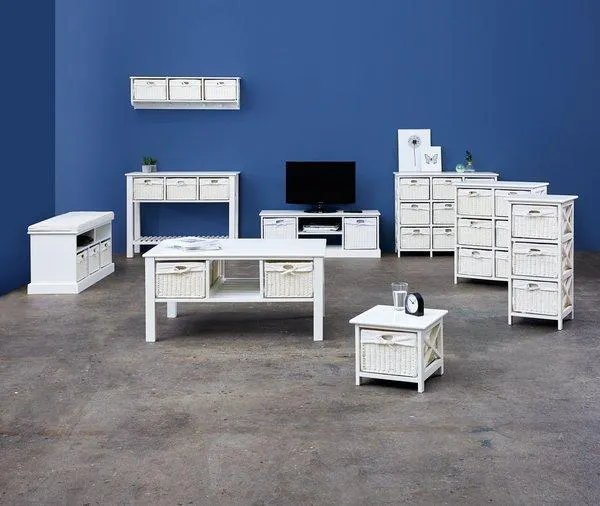 Komoda 3 košíky OURE bílá