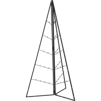 Vánoční kovová LED dekorace stromek, IP44, černá, 60 x 31 x 100,5 cm