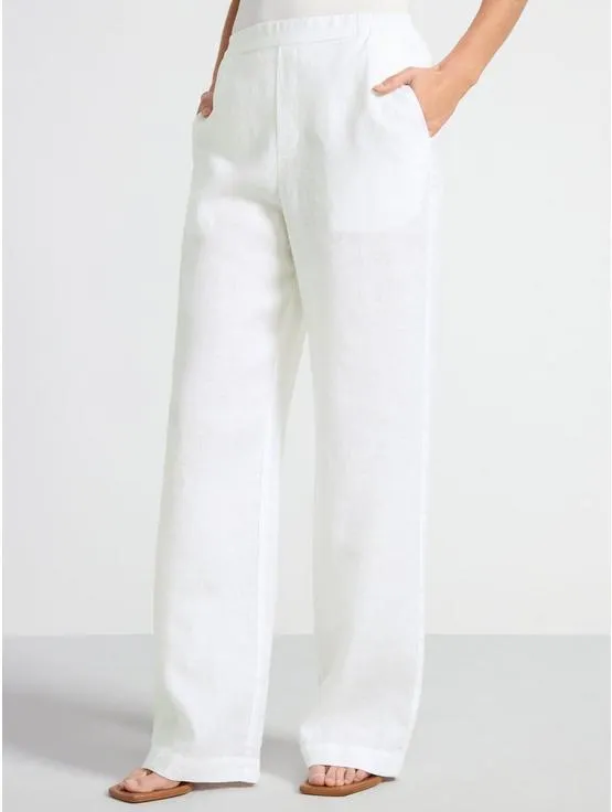 Rovné lněné kalhoty BELLA