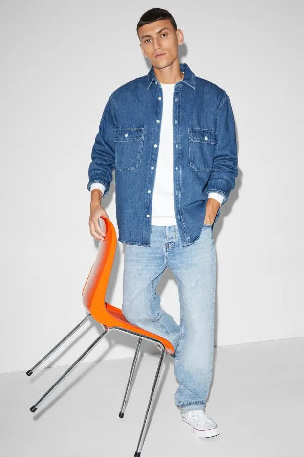 Džínová košilová bunda