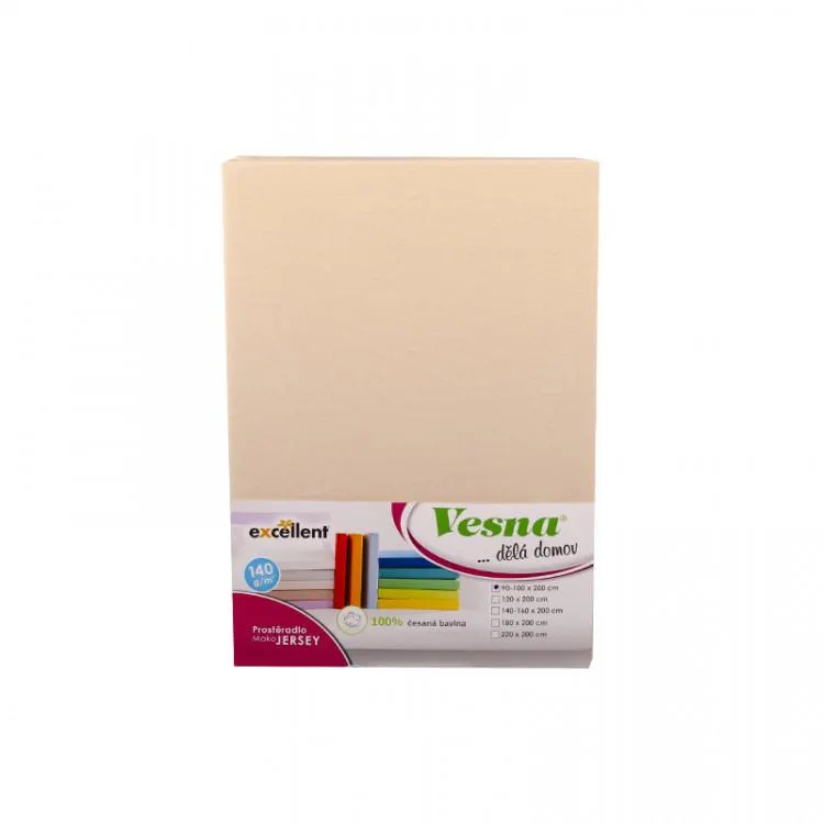 Prostěradlo MAKO bavlna JERSEY krémové