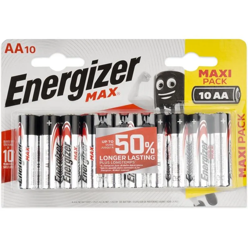 10x baterie Energizer MAX LR6 AA alkalická