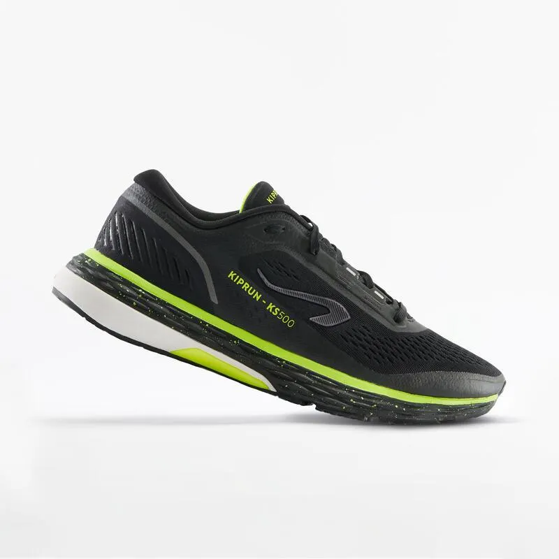 Scarpe running uomo KIPRUN KS500 nero-giallo