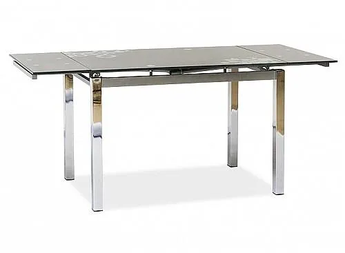 Jídelní stůl GIDO 17 - rozkládací Deska šedá skleněná / nohy chromované