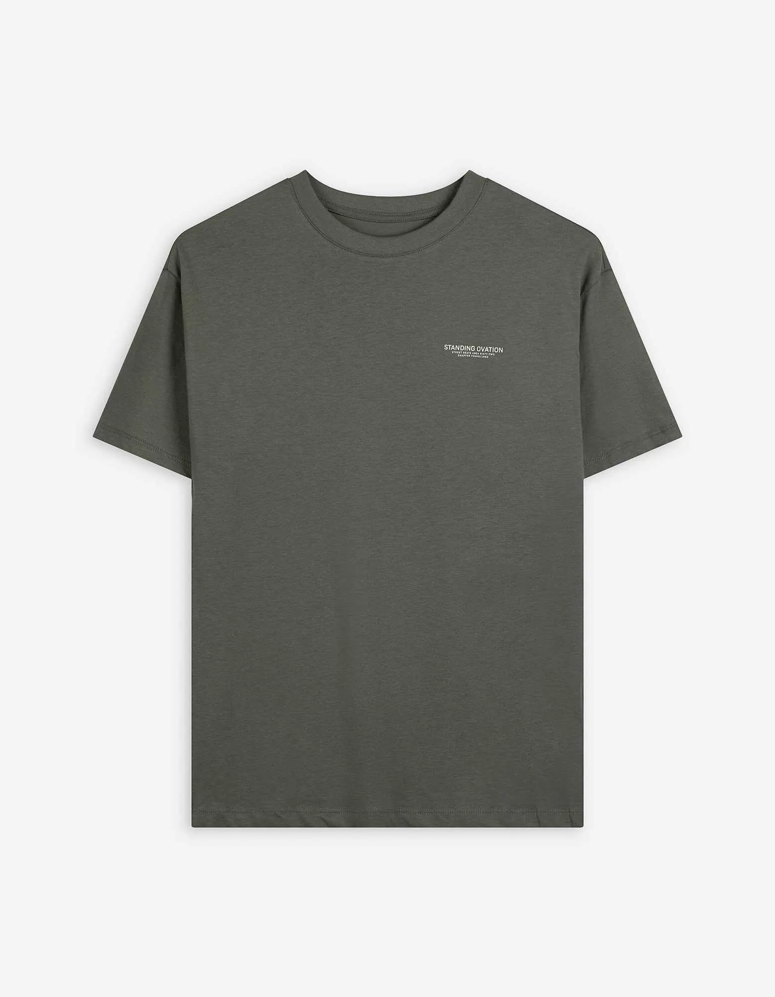 Tričko - Nadměrný střih Oversized Fit - tmave zelena