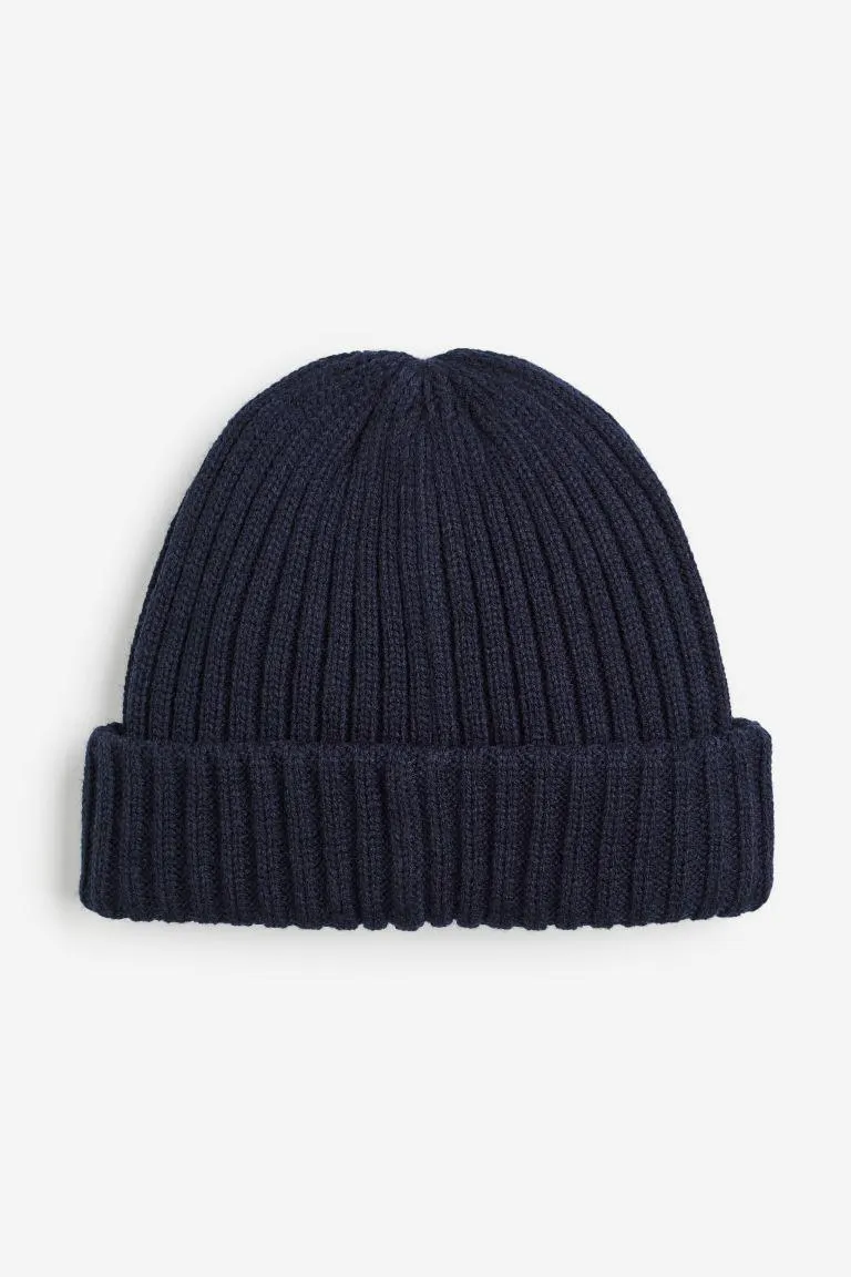 Rib-knit hat