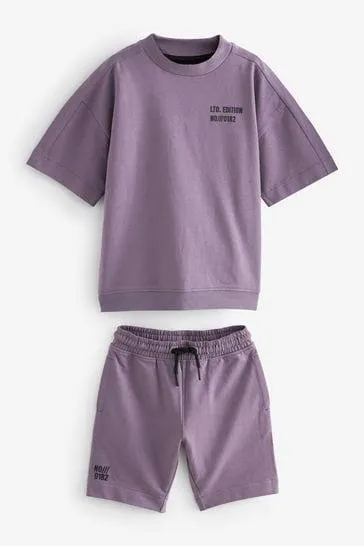 Midweight Short Sleeve Crew T-Shirt and Shorts Set (3-16yrs)