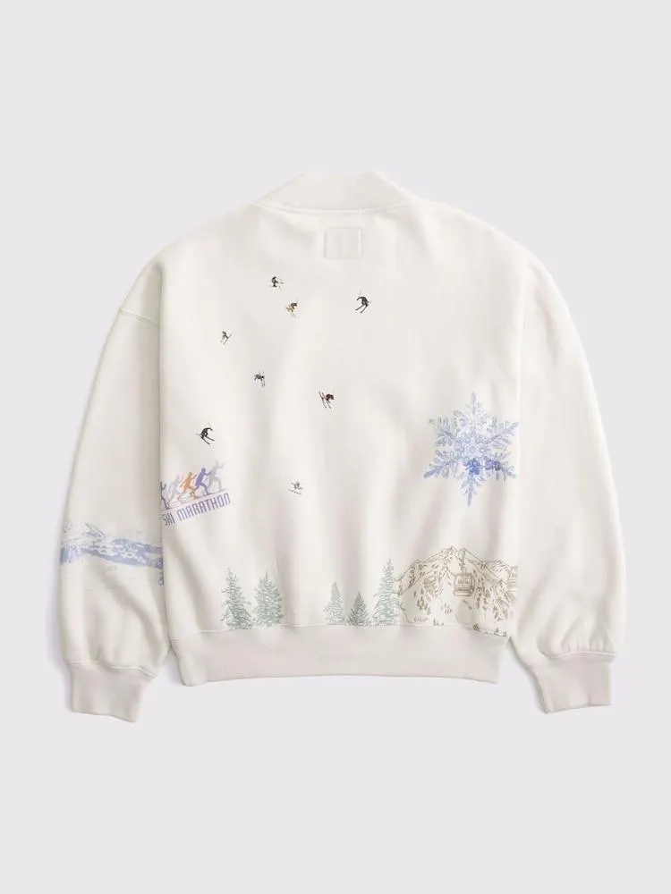 Mikina Abercrombie & Fitch Ski Resort Sunday s kulatým výstřihem u krku a stojáčkem