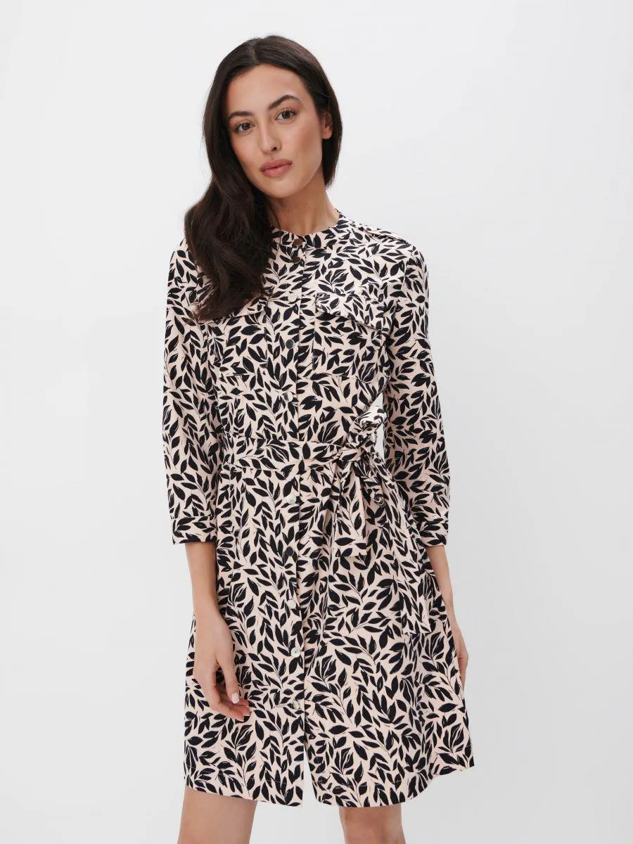 Košilové mini šaty s květinovým vzorem