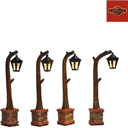 Luville Dřevěné pouliční lucerny, 4 ks