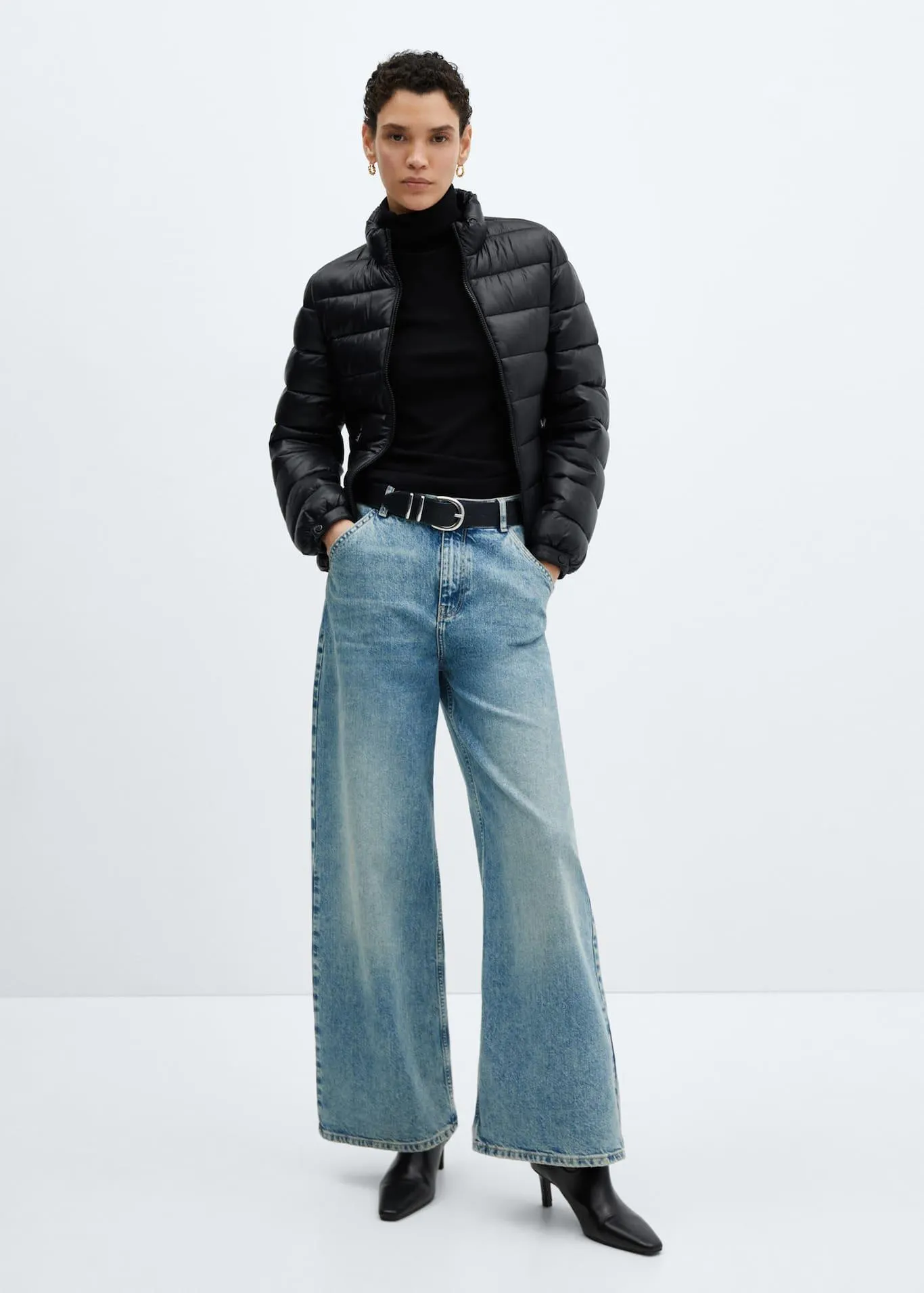 Prošívaná bunda anorak s kapsami