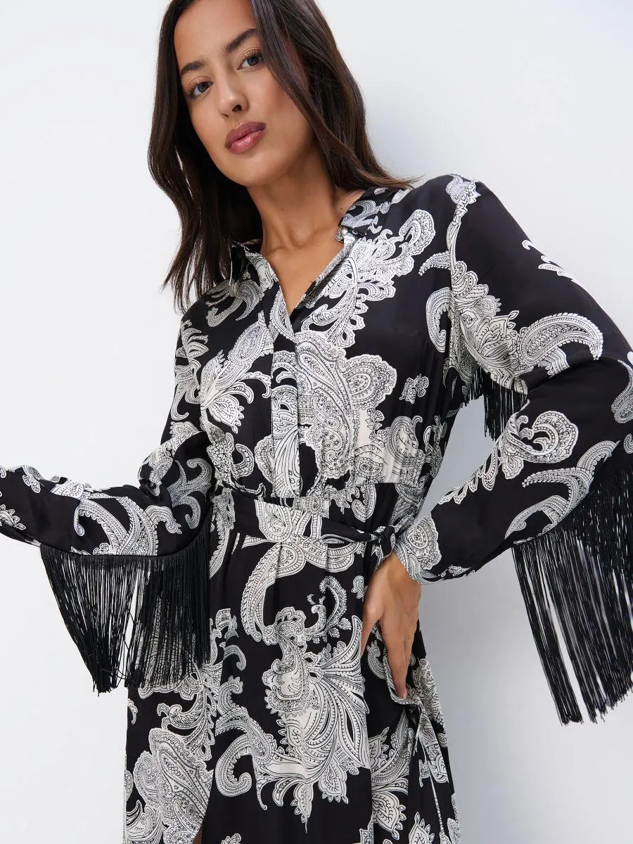 Midi šaty se zavazováním