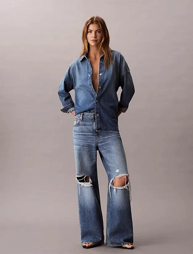 Cotton Linen Blend Denim Shirt