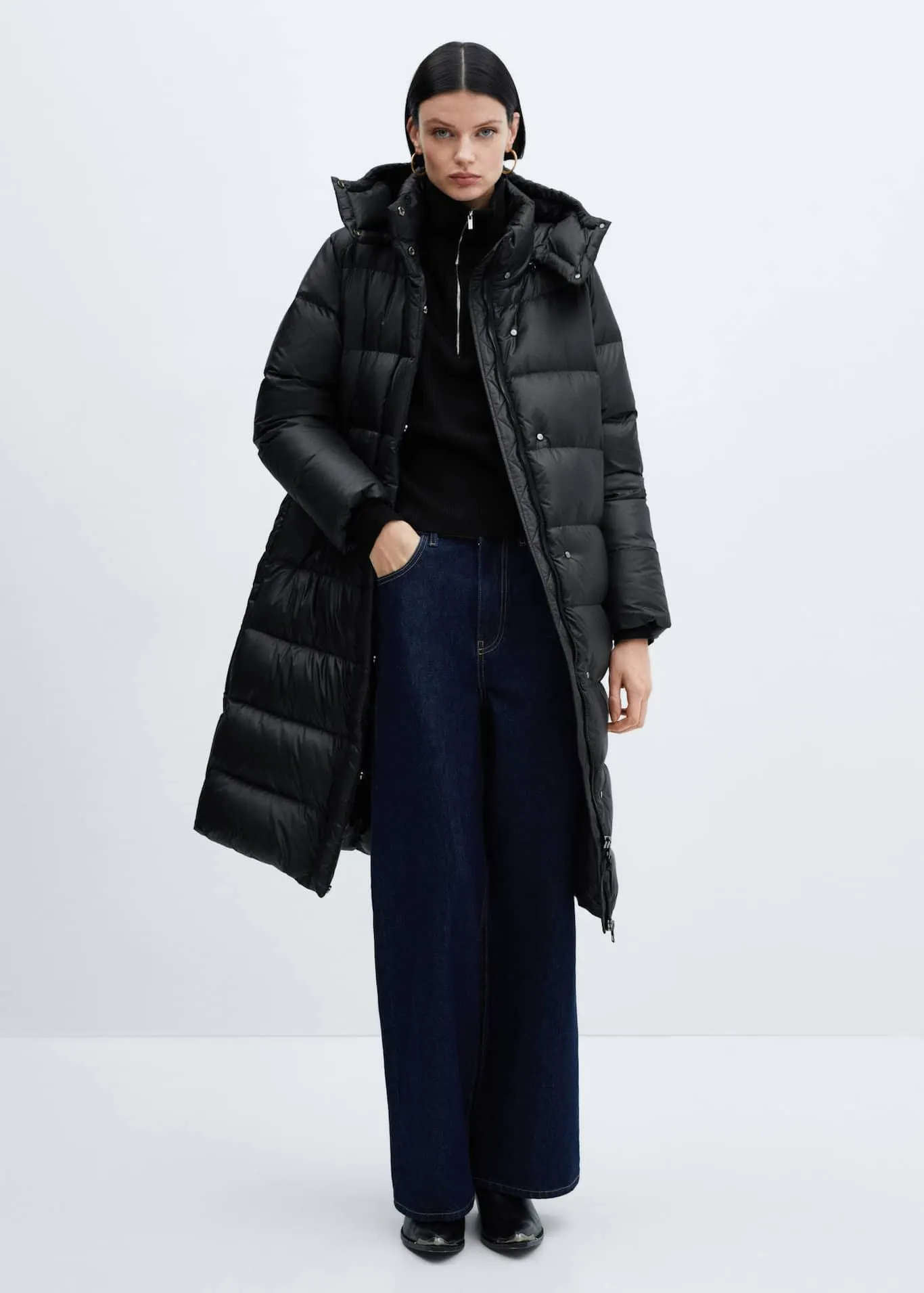 Ανοράκ μακρύ καπιτονέ πουπουλένιο