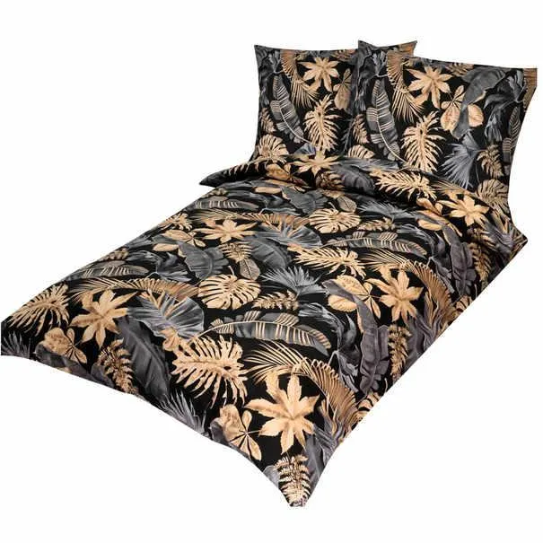 Povlečení MONSTERA žlutá/černá, 70x90 a 140x200 cm