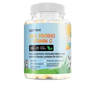 Zerex Kids Probio + Vitamin C 120 cucavých tablet malina