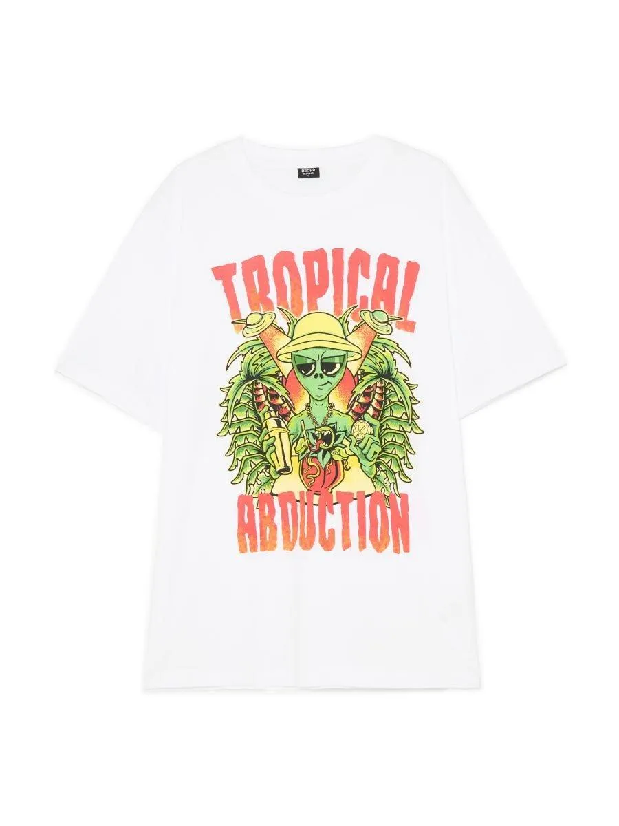 Bílá tričko s potiskem