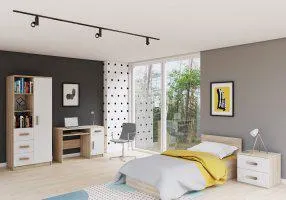 Dětský pokoj DAMASO II/III, dub sonoma/bílá/dub sonoma, VZOROVÁ SESTAVA