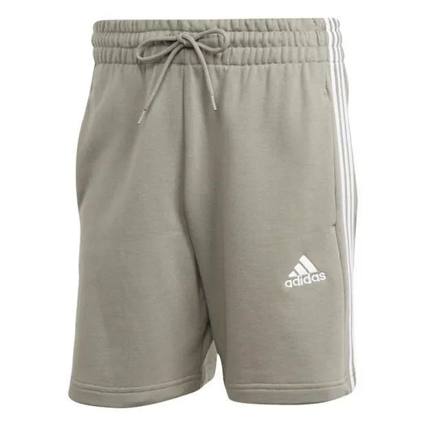 Essentials 3 Stripe Fleece Shorts Mens