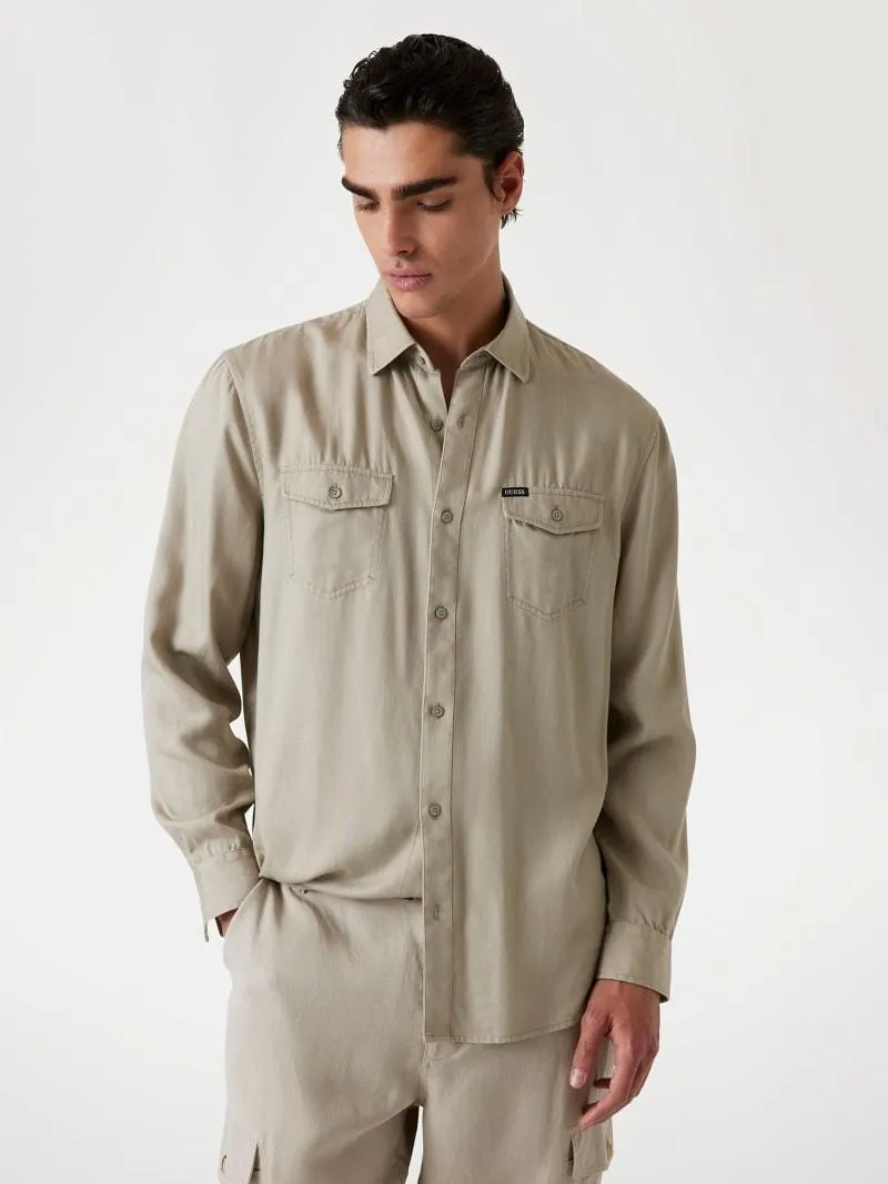 Camisa de lyocell corte regular