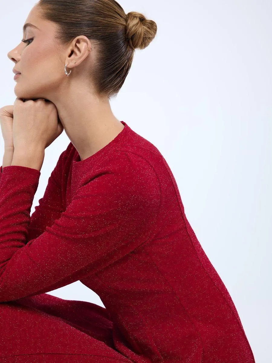 Mini šaty s metalizovanou nití