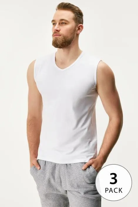 3PACK Bavlněný nátělník MEN-A Jared II - bílá