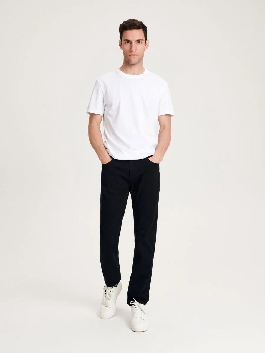 Bavlněné kalhoty slim fit