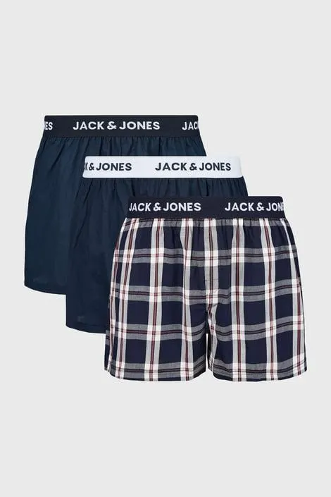 3PACK Trenýrky JACK AND JONES Dylan - modrá