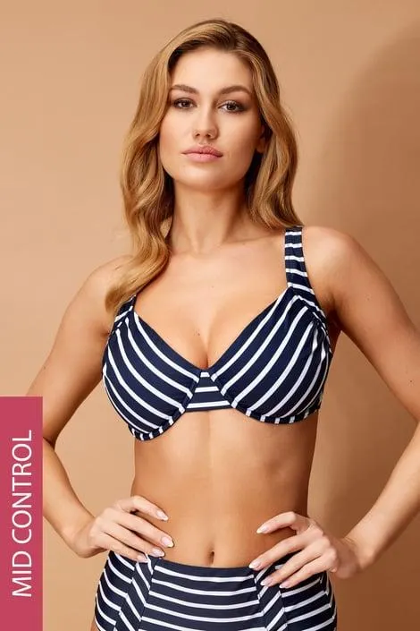 Zeštíhlující dvoudílné plavky Serengueti - modrobílá