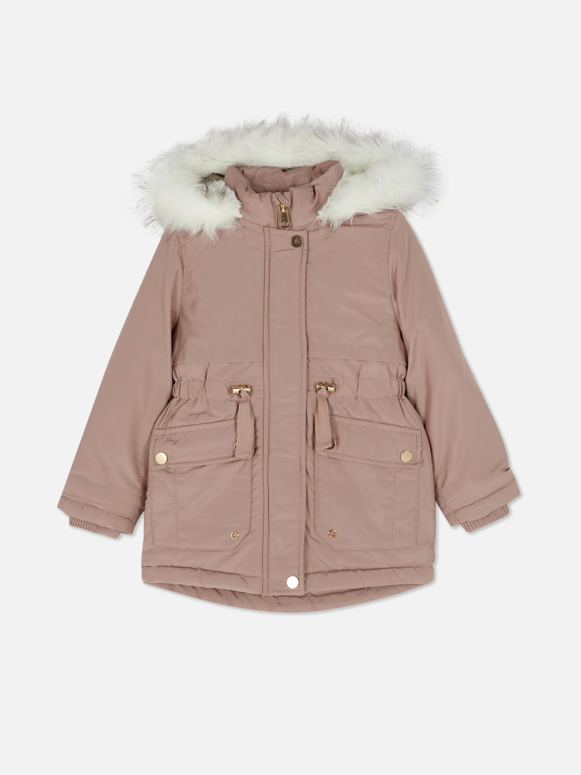 Parka s lemem z umělé kožešiny