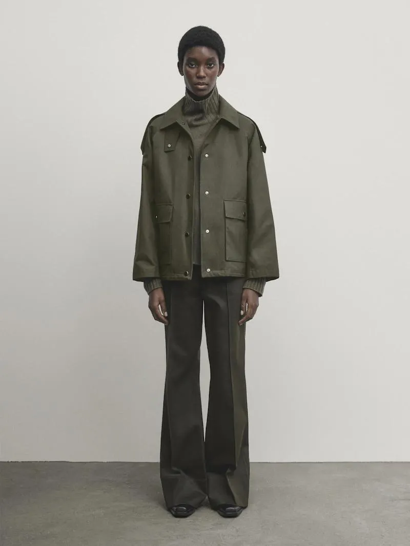 Parka cropped s odnímatelnou podšívkou