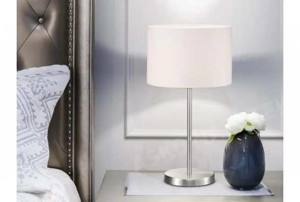 Stolní lampa Hotel 32 cm, bílá látka