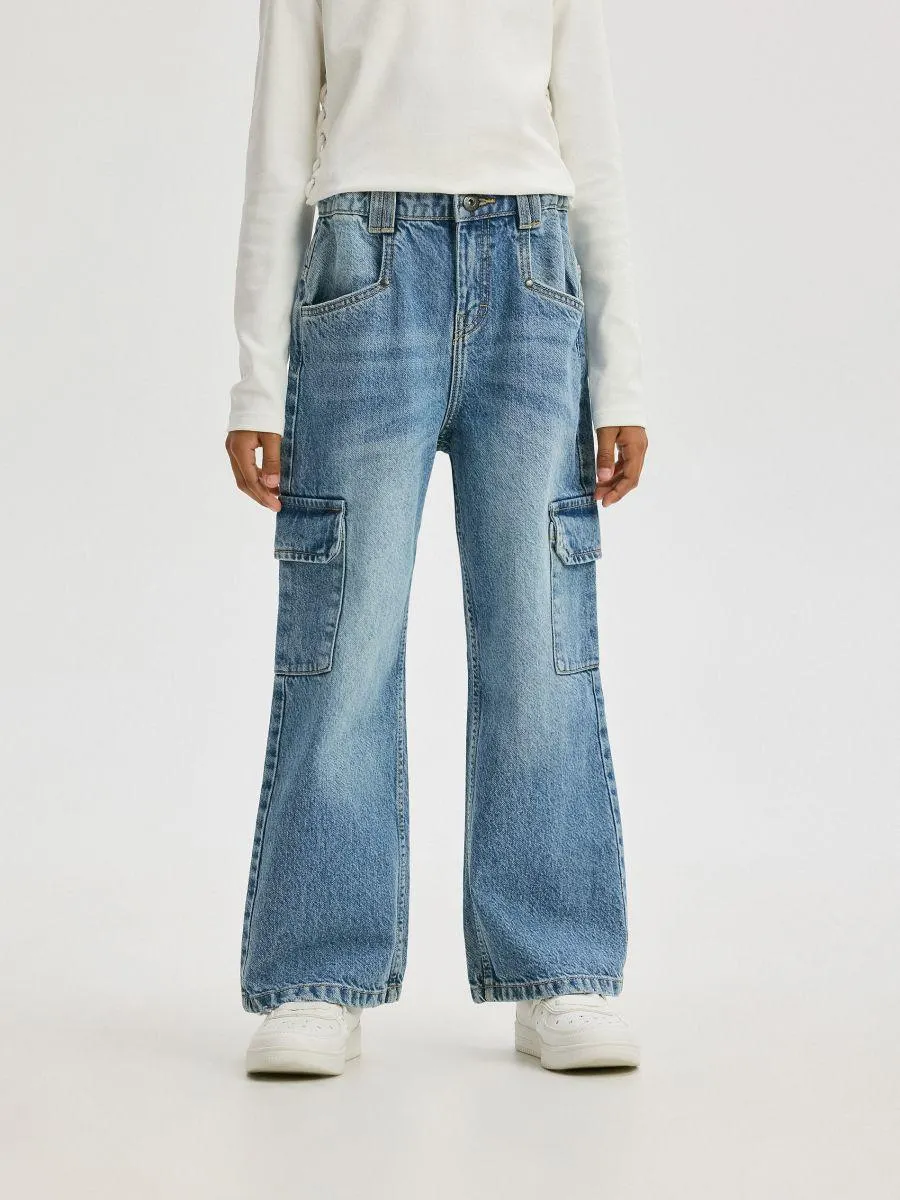 Džíny wide leg cargo