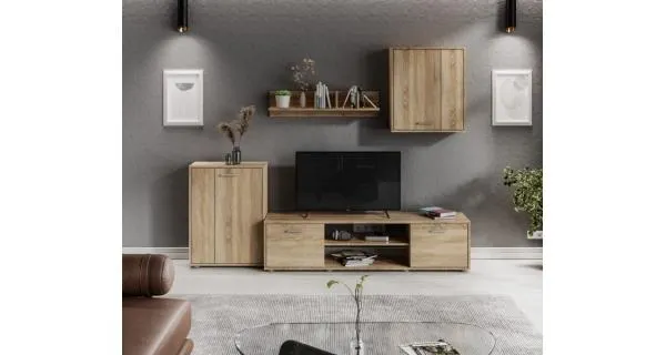 Obývací stěna NEJBY LAWSON 2, dub sonoma Z EXPOZICE PRODEJNY, II. jakost