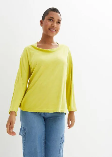 Tričko s 3/4 rukávy a rozparkem vzadu